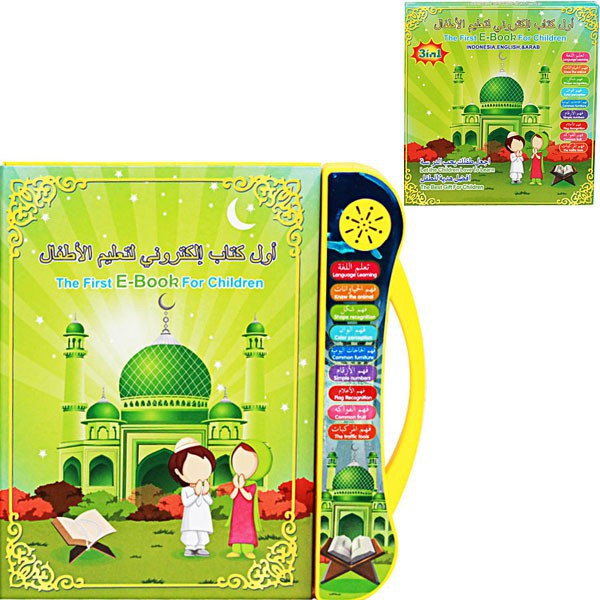 E Book Muslim 4 Bahasa + LED e-book Mainan Anak Buku Pintar Ebook Buku Muslim Elektronik PLAYPAD-6