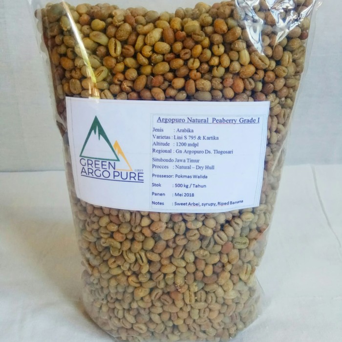 

NEW Kopi Arabica Argopuro Natural Peabery Greenbeans 1 kg