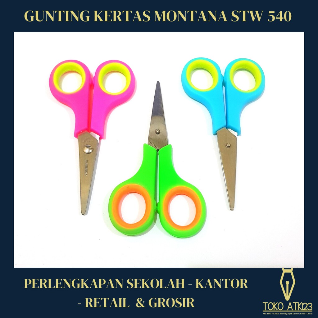 Gunting Kertas Stainless Steel / Stationary Scissors Montana STW-540