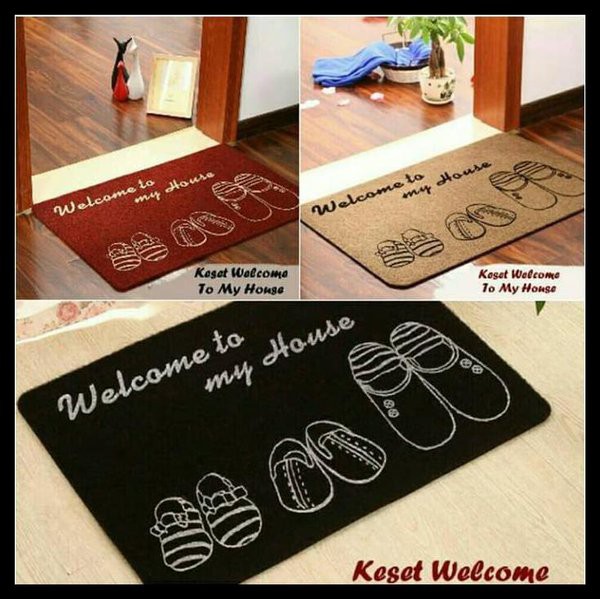 Keset Welcome Happy Home / Keset Kaki Nyerap Air / Keset Kaki Pintu Depan / Keset Kamar Mandi