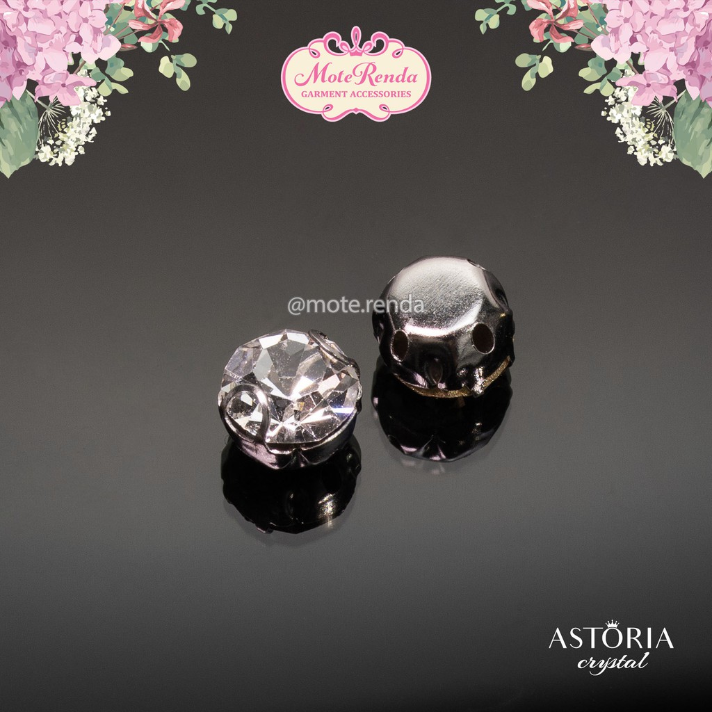 Astoria payet kristal jahit cangkang kaki 2, ab&amp;silver kode 3XMB