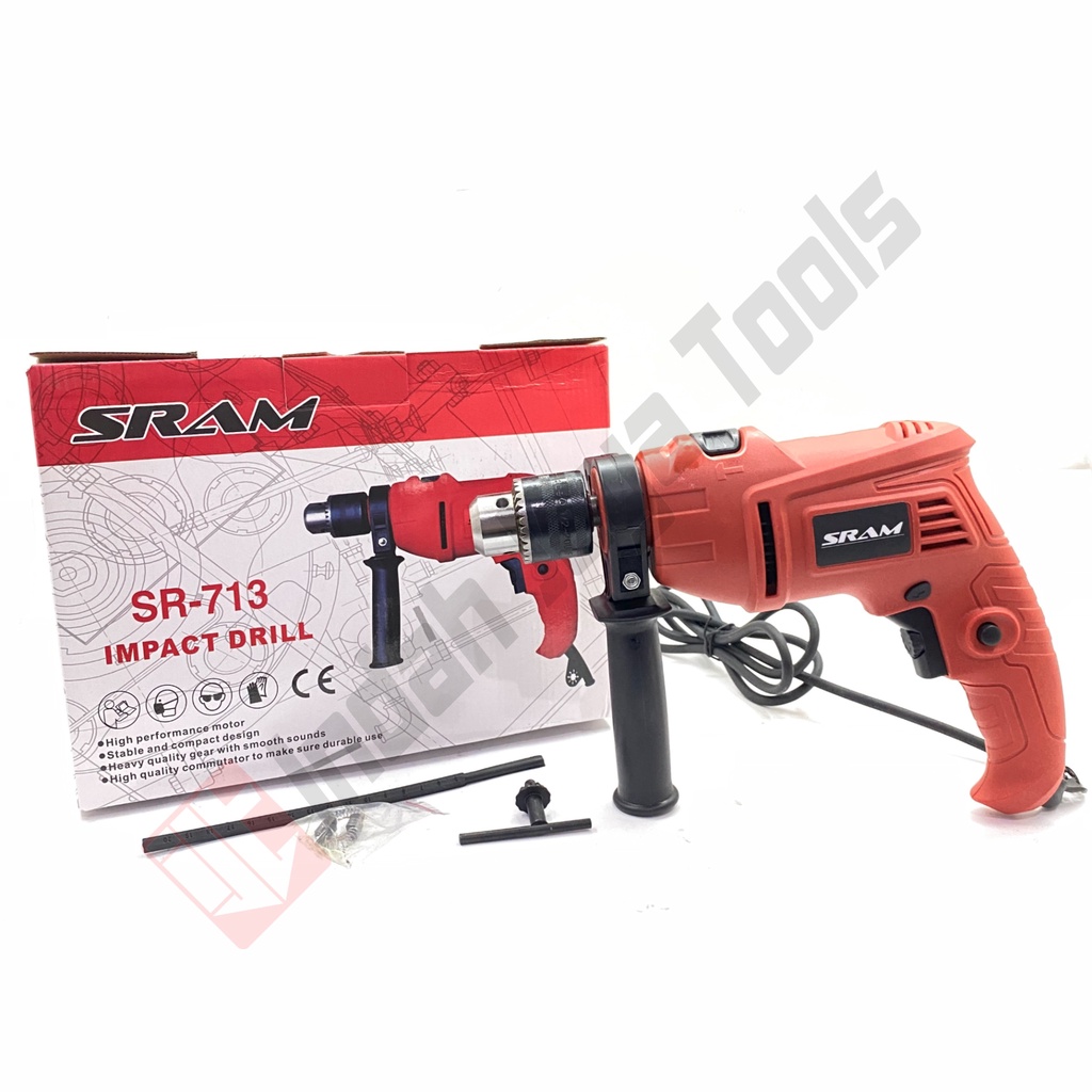 SRAM SR-713 Mesin Bor Tembok 13 mm Besi Kayu Electric Drill Beton