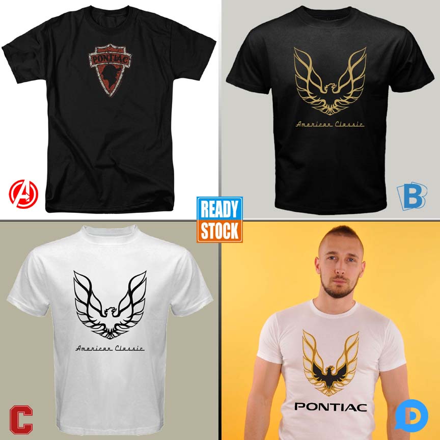 Kaos Pontiac Firebird Trans Am American Classic Eagle Logo Tshirt Casual Bahan Katun