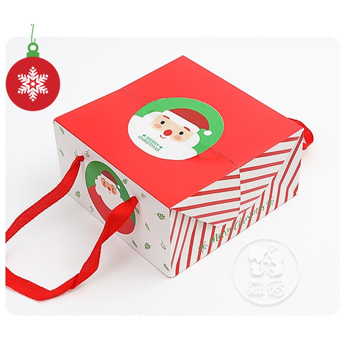 

Box Natal Premium Kubus Santa 21 x 21 cm + Tali Dus Christmas Gift Box Sovenir Natal