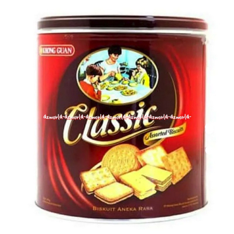 Khong Guan Classic Assorted Biscuit 350gr Biskuit Khonguan Klasik Kaleng Konguan Khongguan