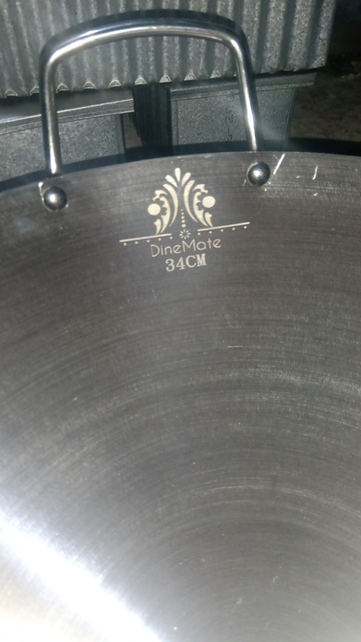 Wajan Penggorengan Kuali Wok Stainless Polos Gagang Panjang 30cm 32cm 34cm Wajan Enamel