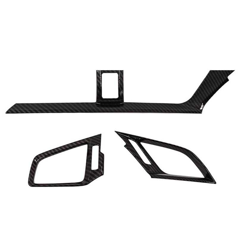 TK 3Pcs Carbon Fiber Dashboard AC Air Vent Outlet Cover Trim Frame for Honda Civic Sedan 2016-2021