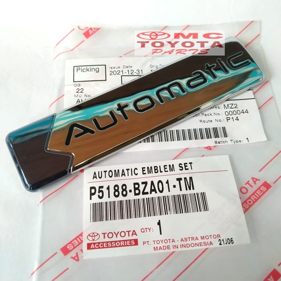 Emblem Logo Automatic Rush Terios Universal P5188-BZA01-TM