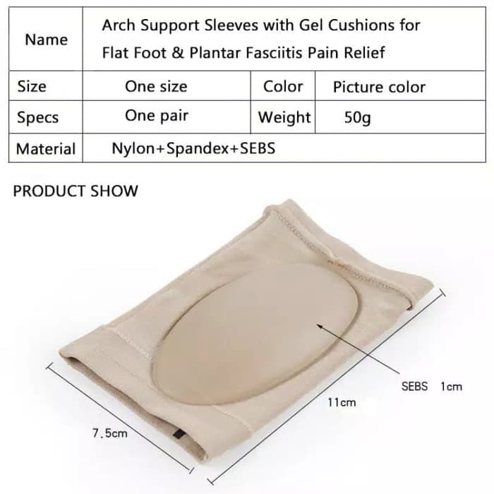 Gel Plantar Fasciitis Arch Support Protector