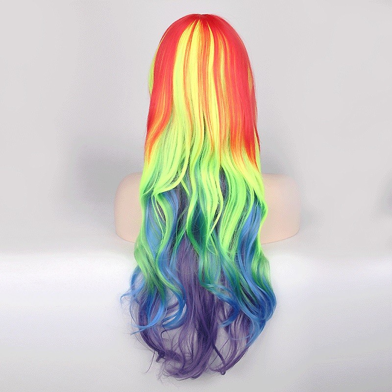 LOL-09 wig hair extension rambut palsu rainbow