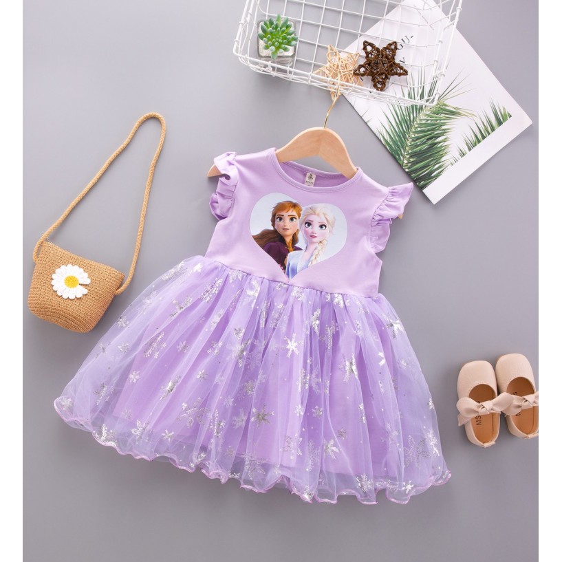 Dress anak Perempuan Gaun Pesta Dress Tutu Import Frozen Elegan Fashion