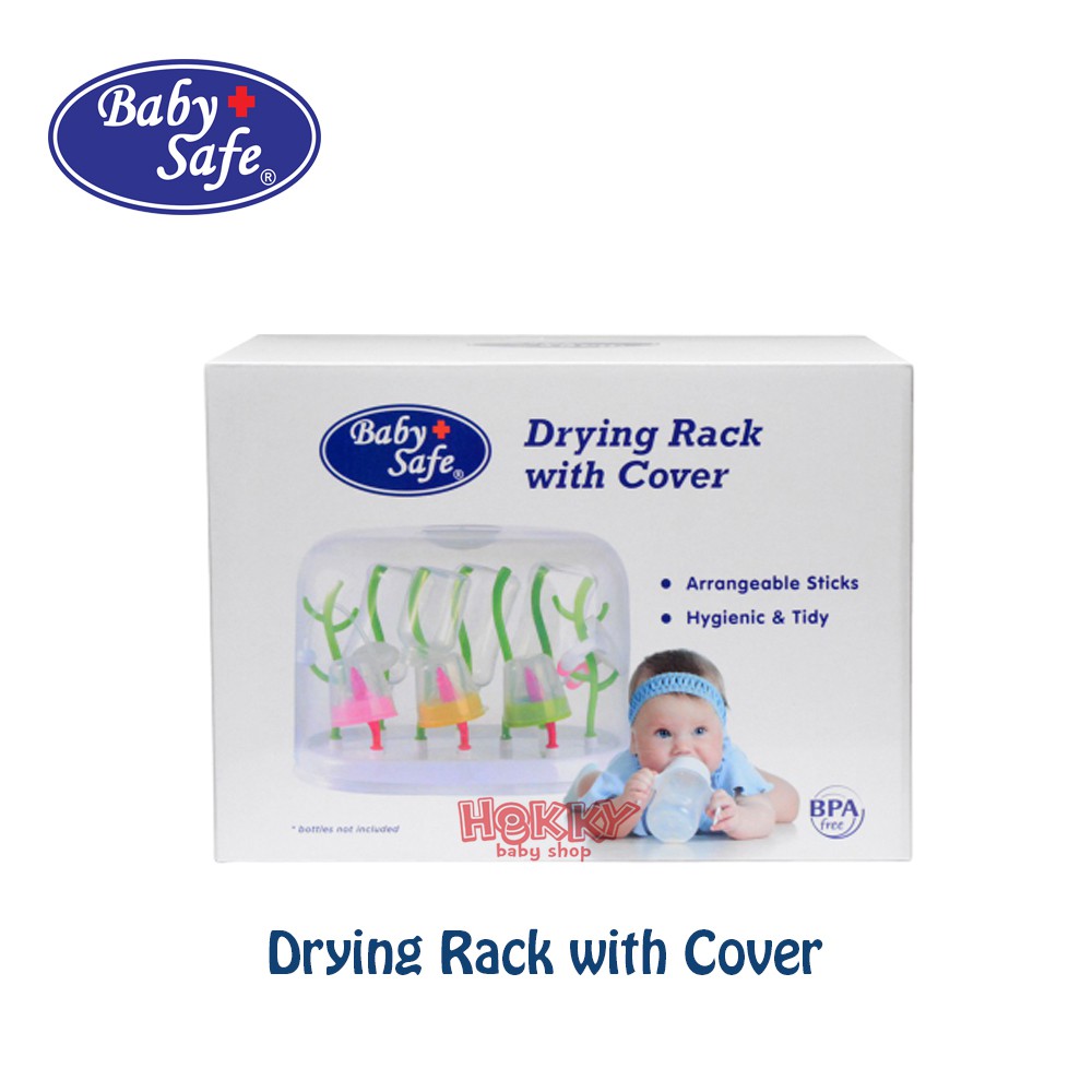 Baby Safe Drying Rack With Cover Rak Botol Dengan Tutup