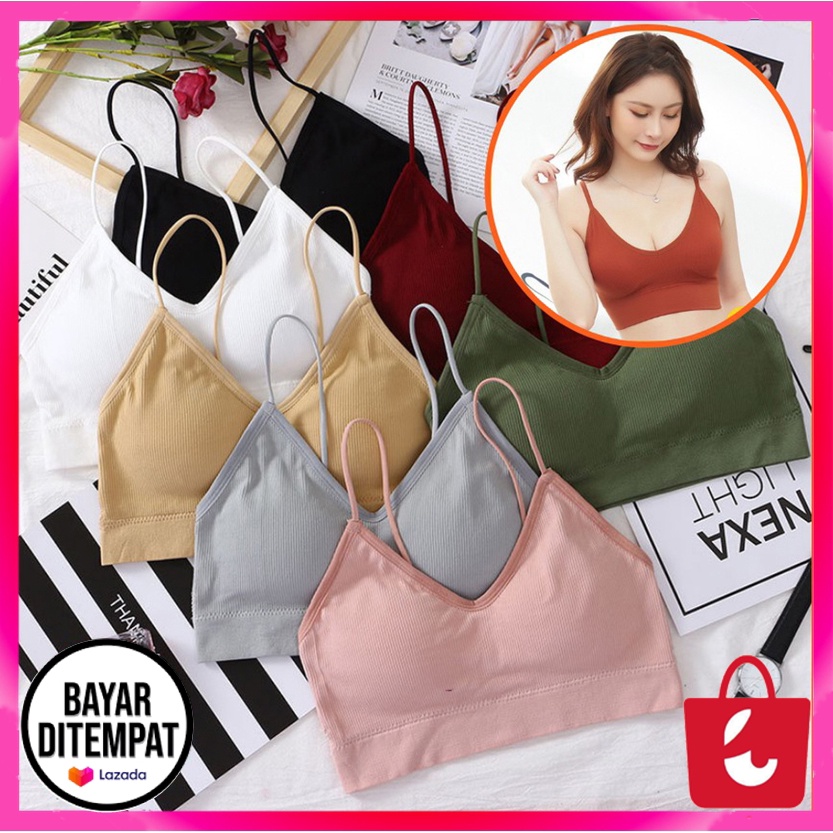 [Promosi Terbaru]Sport Bra Wanita Tanpa Kawat Pakaian Dalam Wanita Hight Quality BH Busa