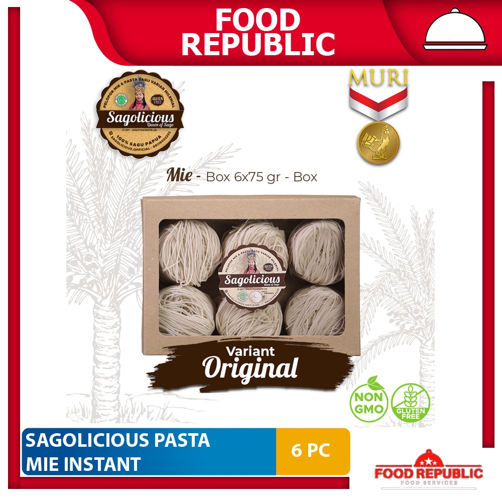 Sagolicious Mie Instan Pasta Isi 6 Sagu Sehat Gluten Free Low GI Halal