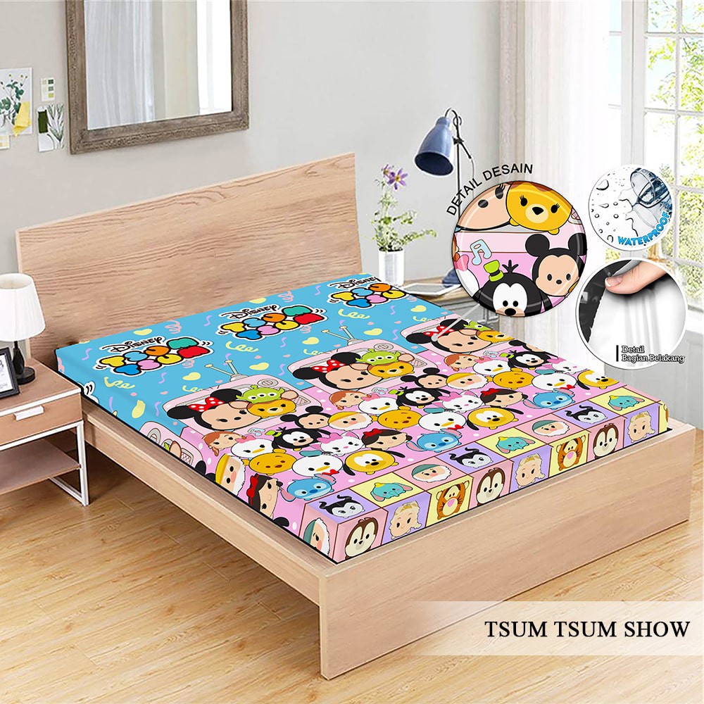 MONALISA Sprei Waterproof 180x200 - anti ompol air water proof Paus Rainbow  Rainbow Dinosaurus Rocket Galaxy180 SP-Ts*m