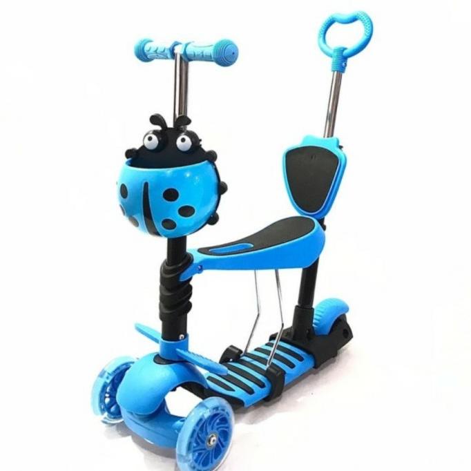 Skuter anak duduk / scooter anak roda 3 ban karet 5 in 1