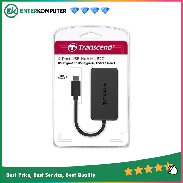 Transcend USB Type C To USB HUB 4-Port 3.1 - TS-HUB2C