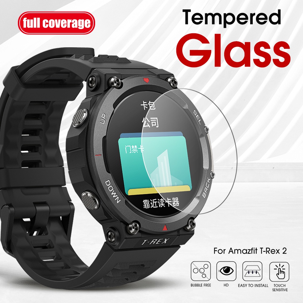 1 / 2pcs Pelindung Layar Tempered Glass 9H HD Untuk Smartwatch Amazfit T-Rex 2