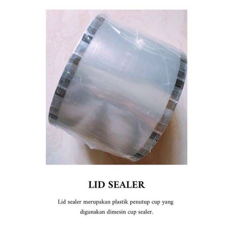 Lid Seal Cup Sealer/Tutup Plastik Es cup/Plastik Es Cup Bening