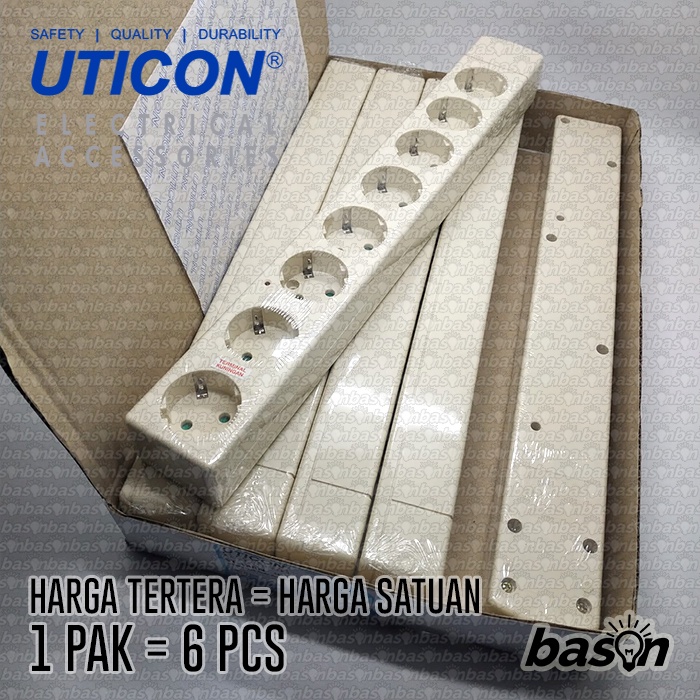 UTICON ST188N TANPA KABEL - Stop Kontak 8 Lubang Arde + Terminal Panel Multi Outlet