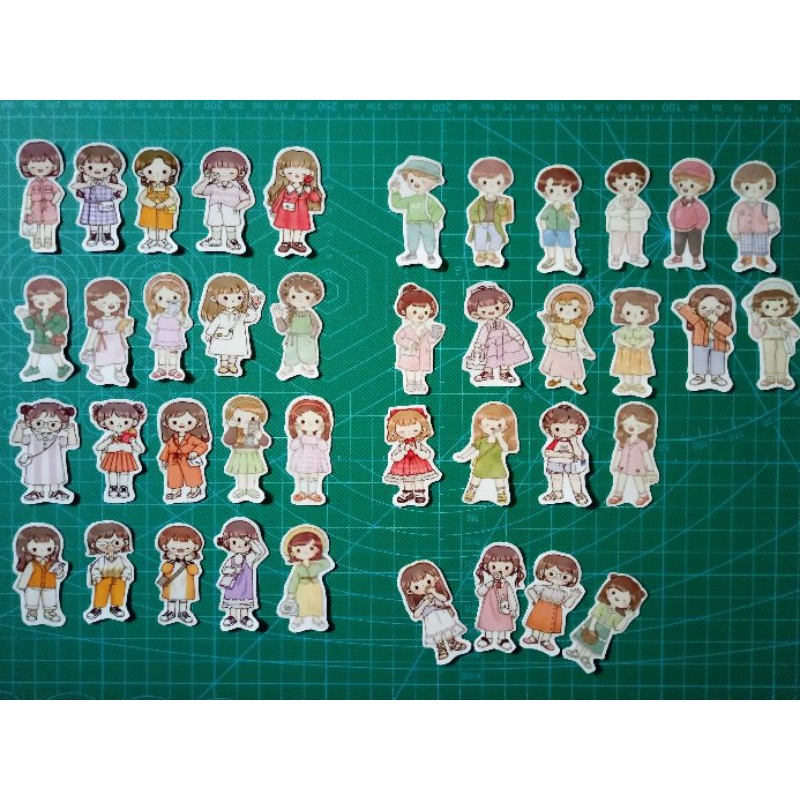 

[10 Pcs] Stiker Dekorasi Pretty Girl Boy Stiker Kartun