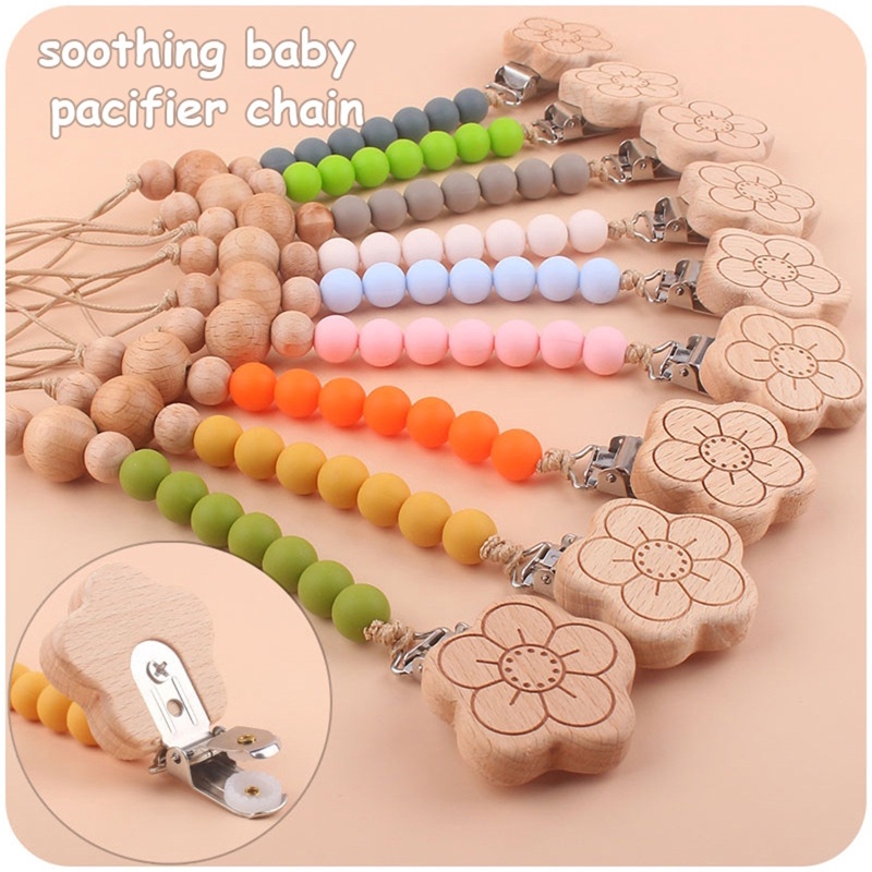 Mary 1 Set Klip Rantai Manik Silikon BPA Free Holder Dot Empeng Bayi