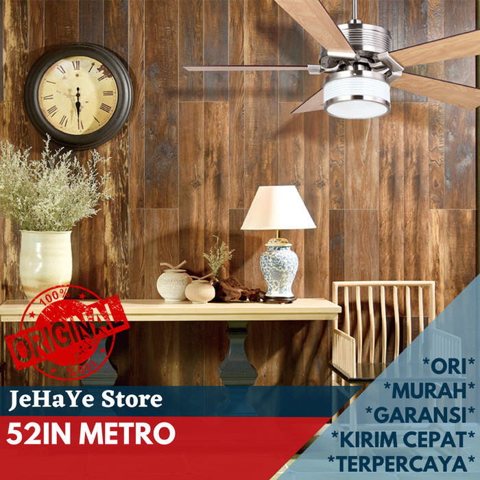 MT Edma, 52in Metro, Kipas Lampu Gantung, Bohlam E27, Remote Control