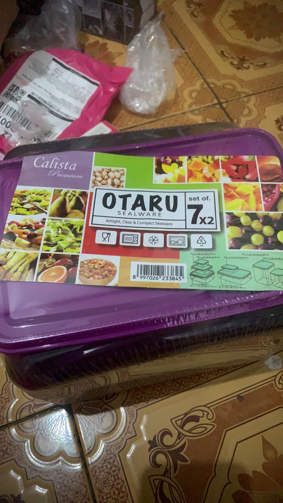 Calista Otaru Smoke Isi 14 Pcs (7 Set) / Toples Plastik / Tempat Makanan / Container / Warna Ungu