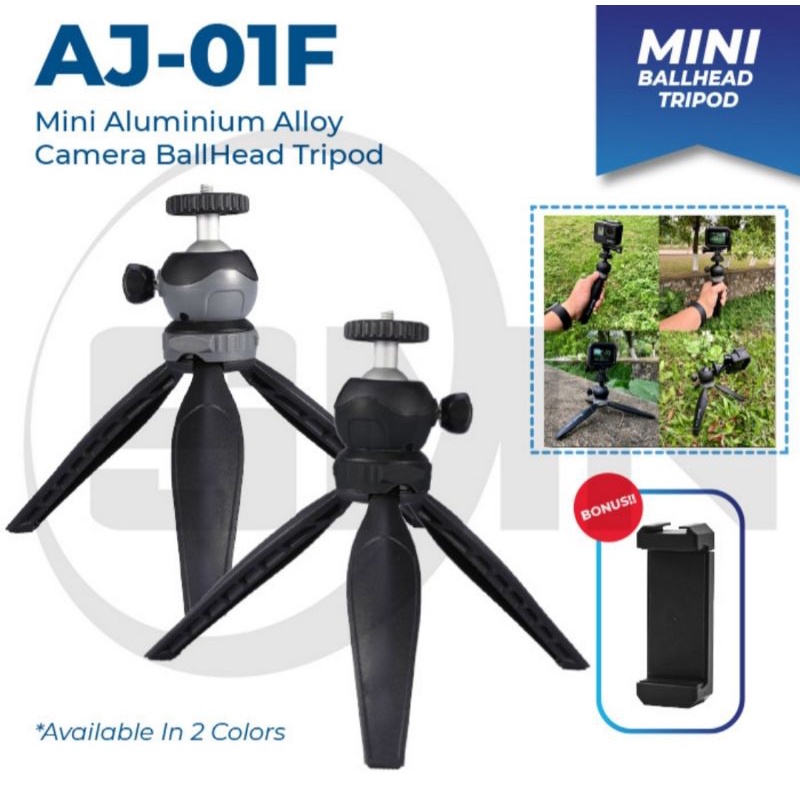 Tripod Mini AJ-01F Desktop Tripod Ball-Head Camera plus Holder HP
