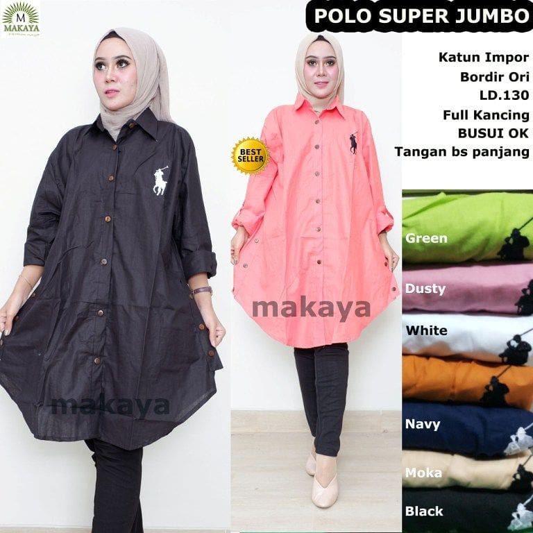 BAJU TUNIK SUPER JUMBO - bahan Katun Impor - Bordir ori ld 130 - Busui OK - Tangan Bisa Panjang Yes