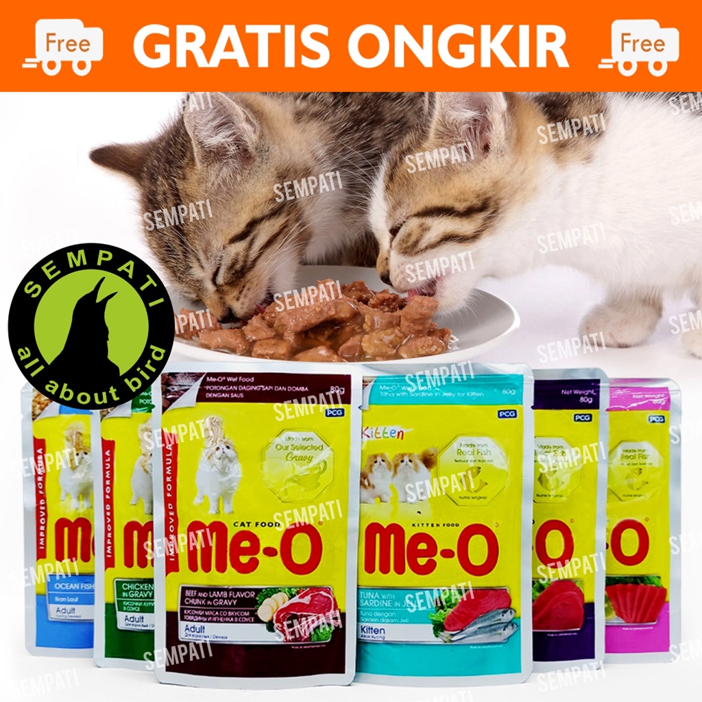 Me-O Pouch Sachet 80 Gr Makanan Kucing Basah Liquid MeO Creamy Cat Snack Kitten Adult Cat Treats Premium Wet Cat Food MeO Saset Snack Cemilan Pakan Kucing Anabul