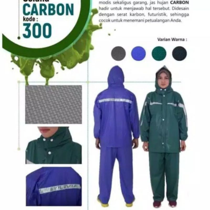 Jas Hujan Jaket Celana Plevia Carbon 300 Jas Hujan Dewasa Murah Jas Hujan Termurah