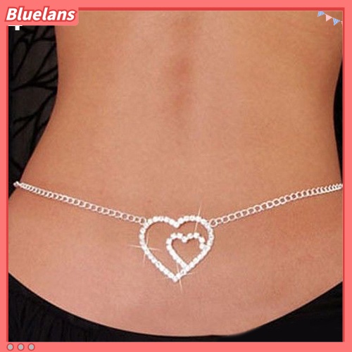 Bluelans Women Sexy Rhinestone Butterfly Dance Body Belly Waist Chain Fashion Jewelry