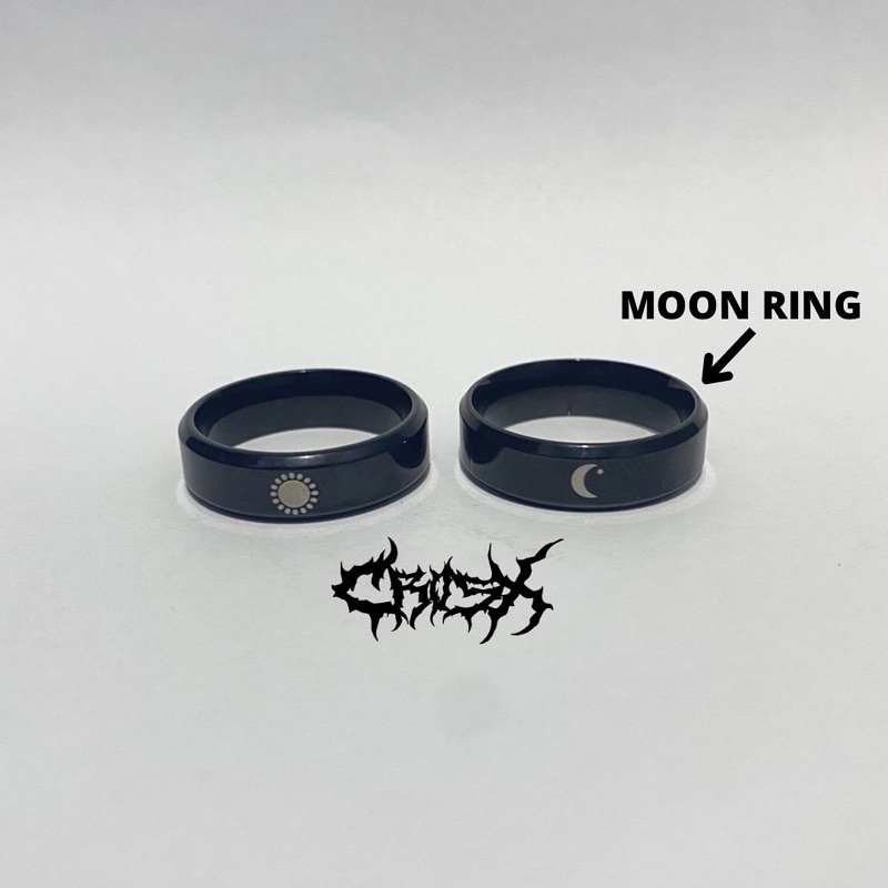 SUN MOON BLACK RING SET / CINCIN MATAHARI BULAN BINTANG / COUPLE RING CINCIN COUPLE KOREAN STYLE RING CINCIN STYLE KOREA CINCIN AESTHETIC RING CINCIN TITANIUM CINCIN STAINLESS STEEL CINCIN PRIA CINCIN WANITA HIP HOP PUNK RETRO VINTAGE METAL RING