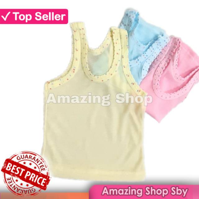 Grosir 1 Lusin ( 12 Pcs) Singlet Anak KIKI POLOS WARNA Bintang Murah Amazing Shop Surabaya