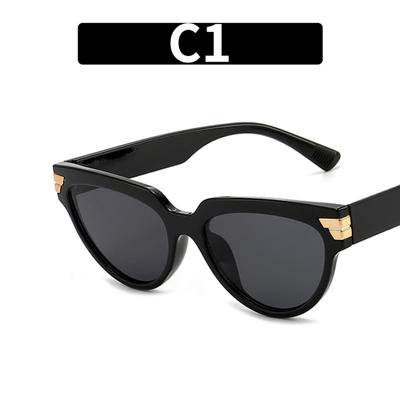 (YUZHU) COD Kacamata Hitam Fashion Retro Cat Eye Oversized Frame Baru