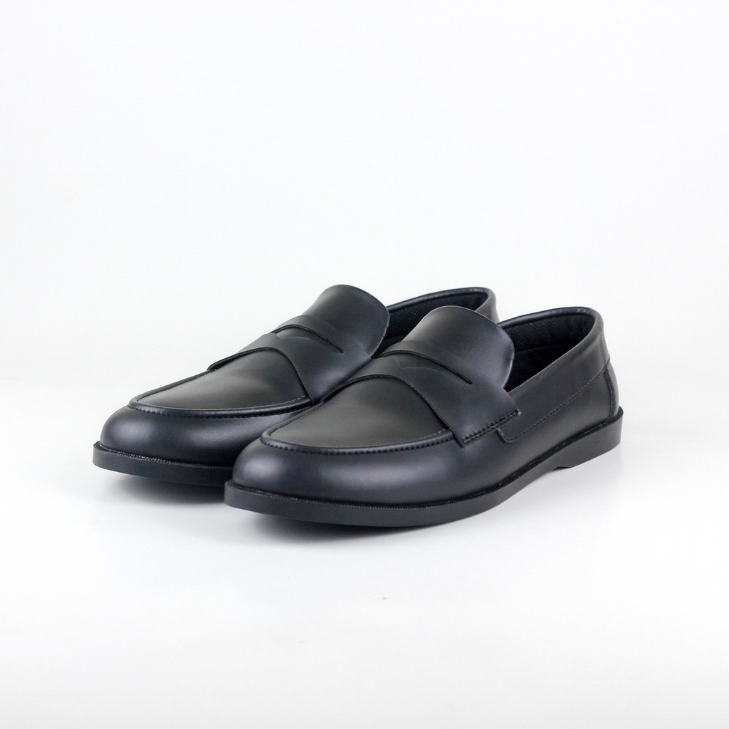 ELVRA Footwear - Sepatu Formal Pria Slip On Loafer Casual Kulit- New Flow Black Series