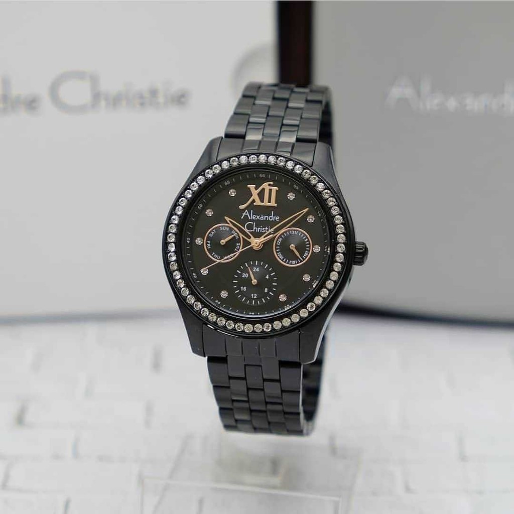 Jam Tangan Wanita Alexander Christie /Alexandre Christie 2496 BF Black