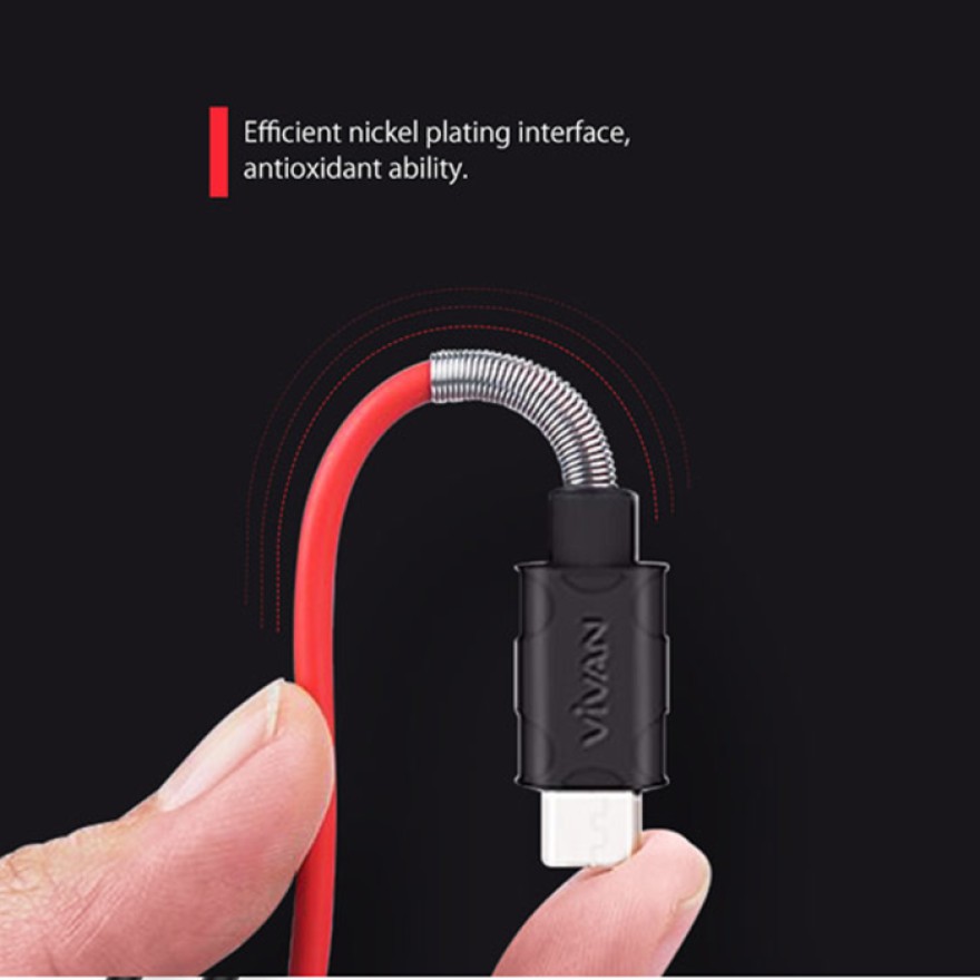 VIVAN Kabel Data SPRING Micro USB Cable FM100 2.4A 1M