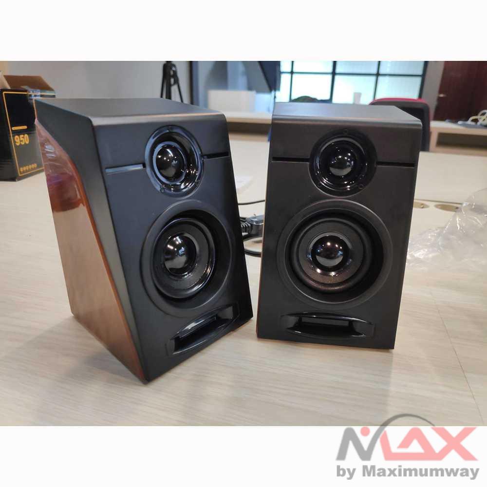 First Eye 950 HiFi Desktop Multimedia Stereo Speaker 2.0 Channel Warna Hitam Coklat