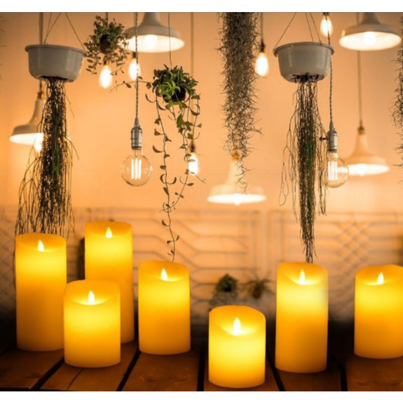 Lilin goyang led diameter 7,5cm tinggi 13cm