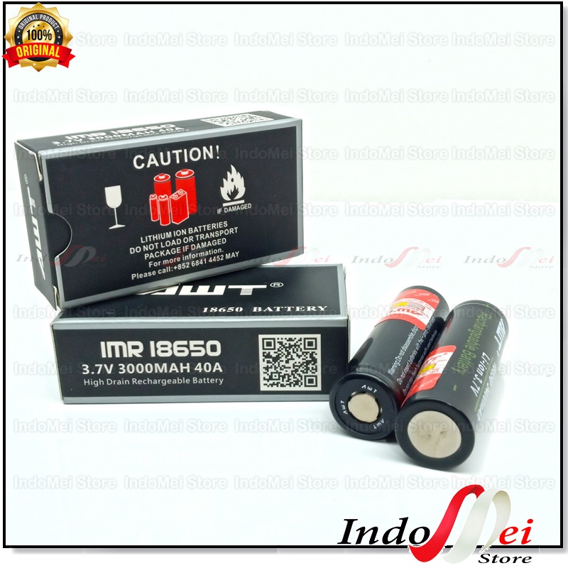 Cod Battery Murah AWT Hitam 3400 MAH IMR 18650