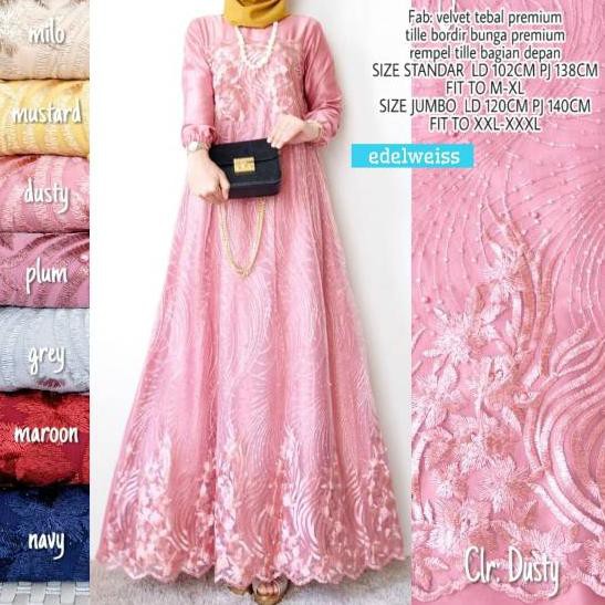 READY>> Farasya Dress Tile #72 Gamis Kondangan Mewah Gamis Brukat Jumbo Gamis Wisuda Cantik ..,,,.,.