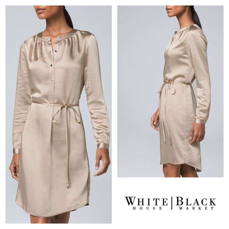 WHBM SATIN SHIRT DRESS