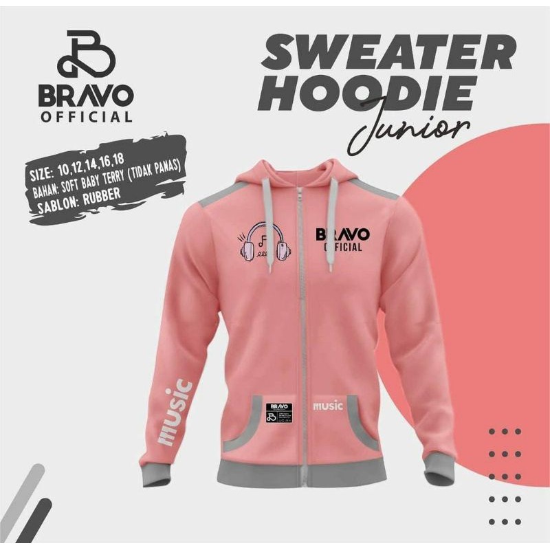 (COD) Sweater Hoodie Bravo (usia 10-18 th)