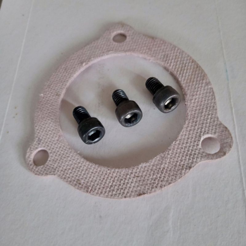 3 baut L dan gasket perpack packing pack knalpot satria fu standar CBU Ckd
