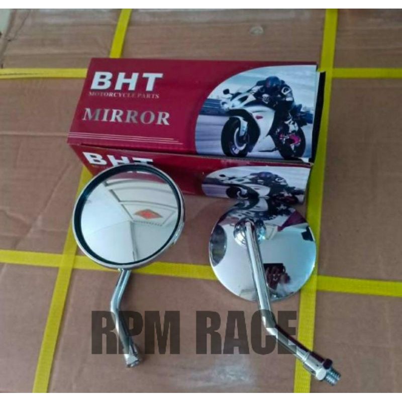 Spion Bulat Mini Chrome Kaca Cembung Universal Vespa Fino Scoopy Beat Mio Xeon dll