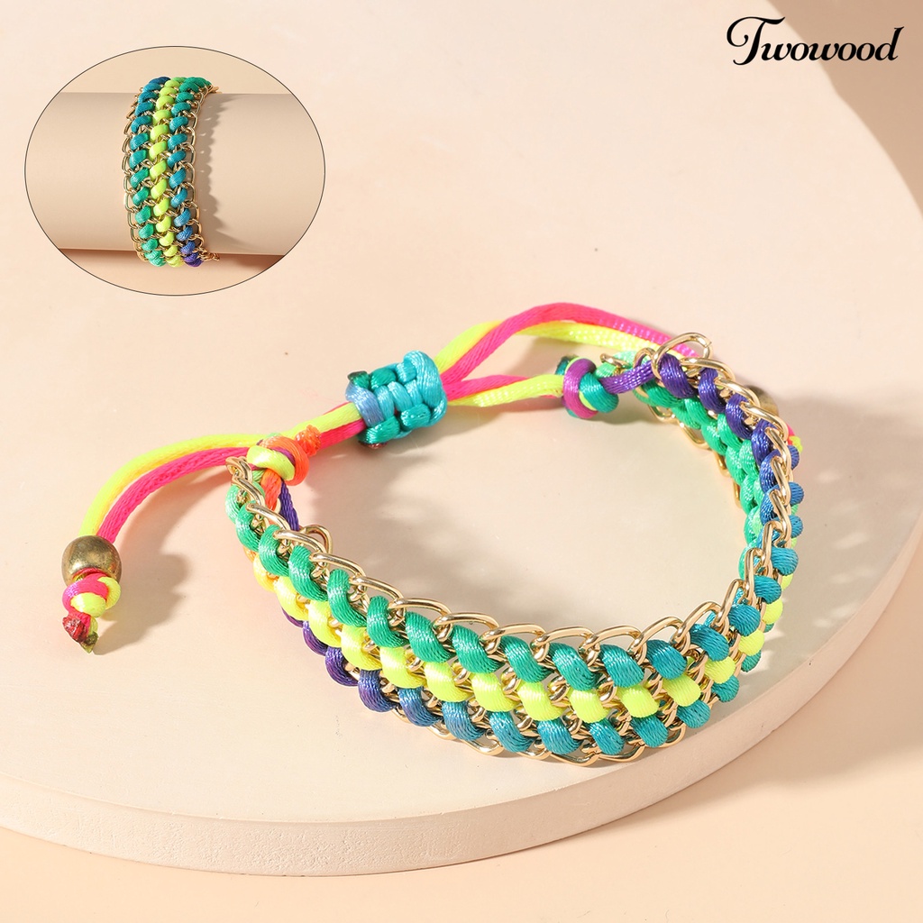 Twowood Strong Rope Universal Unisex Bracelet Alloy Multicolor Handmade Woven Friendship Wristband Jewelry Accessories