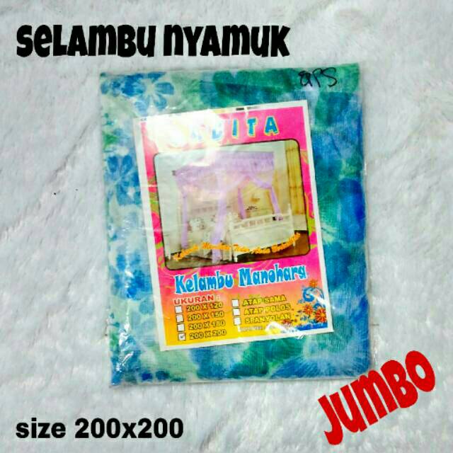 Selambu kelambu nyamuk jumbo kembang 200x200 besar