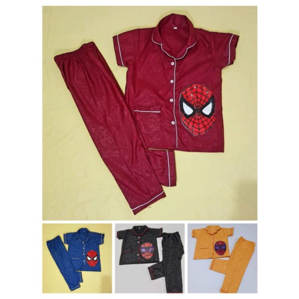 Baju tidur piyama /anak cowok/ LED nyala 1 lampu/ Gambar random
